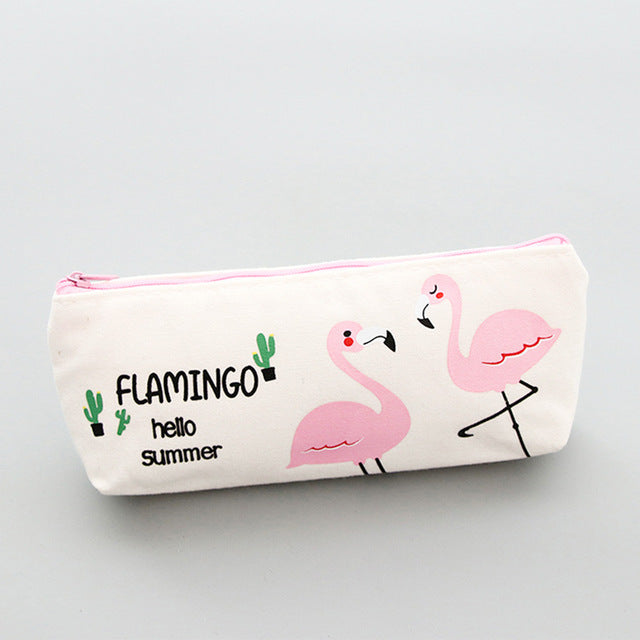 Pencil Case Flamingos Canvas