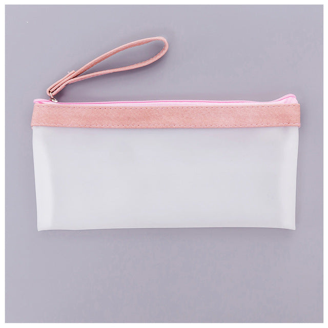 Transparent Pencil Case Frosted Jelly Gum