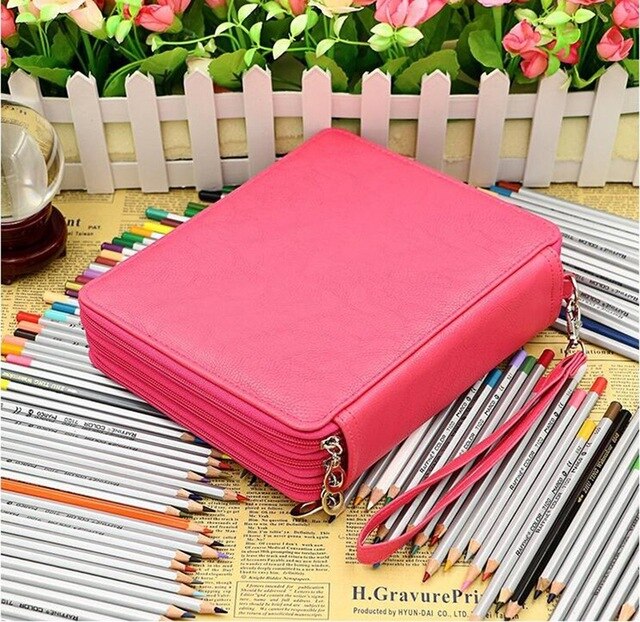 124 Holders 4 Layers Handy Pencil Case Large-Capacity Colored
